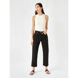RE/DONE 70’s stovepipe High Rise Stove Pipe Straight Leg Jeans Black Size 27